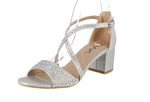 WOMAN'S SHOES SILVER GLITTER HEEL SANDAL H13-011