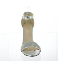 WOMAN'S SHOES SILVER PU GLITTER HEELS H2-3