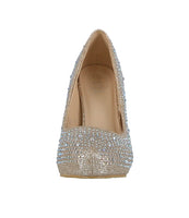 WOMAN'S SHOES CHAMPAGNE GLITTER HEELS H68-001