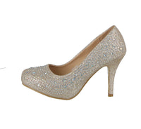 WOMAN'S SHOES CHAMPAGNE GLITTER HEELS H68-001