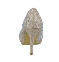 WOMAN'S SHOES CHAMPAGNE GLITTER HEELS H68-001