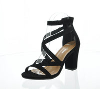 WOMAN'S SHOES BLACK SUEDE HEELS HANNAH-66