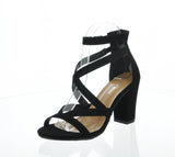 WOMAN'S SHOES BLACK SUEDE HEELS HANNAH-66