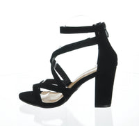 WOMAN'S SHOES BLACK SUEDE HEELS HANNAH-66