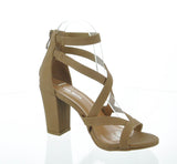 WOMAN'S SHOES TAN PU HEELS HANNAH-66