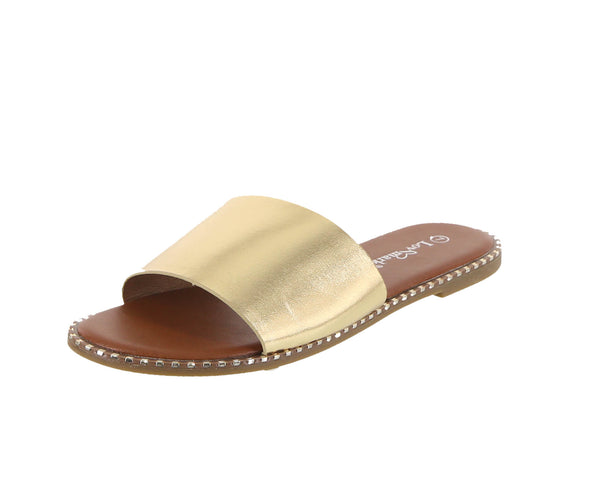 WOMAN'S SHOES GOLD PU SANDALS HARLOW