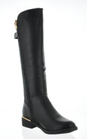 WOMAN'S SHOES BLACK PU BOOTS HARMONIE-1