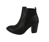 WOMAN'S SHOES BLACK PU BOOTIES HEATHER-5