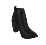 WOMAN'S SHOES BLACK PU BOOTIES HEATHER-5