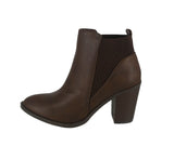 WOMAN'S SHOES BROWN PU BOOTIES HEATHER-5