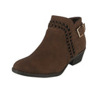 WOMAN'S SHOES BROWN PU BOOTIES HEBE-1