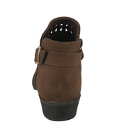 WOMAN'S SHOES BROWN PU BOOTIES HEBE-1