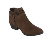 WOMAN'S SHOES BROWN PU BOOTIES HEBE-1