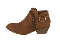 WOMAN'S SHOES TAN PU BOOTIES HEBE-1