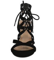 WOMAN'S SHOES BLACK SUEDE HEELS HELEN-28