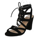 WOMAN'S SHOES BLACK SUEDE HEELS HELEN-28