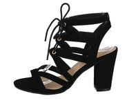 WOMAN'S SHOES BLACK SUEDE HEELS HELEN-28