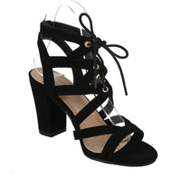 WOMAN'S SHOES BLACK SUEDE HEELS HELEN-28