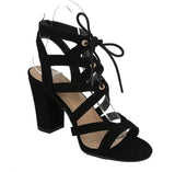 WOMAN'S SHOES BLACK SUEDE HEELS HELEN-28