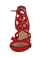 WOMAN'S SHOES RED SUEDE HEELS HELEN-28