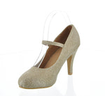 WOMAN'S SHOES CHAMPANGE GLITTER HEELS HELENA-13