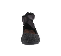 KID'S SHOES BLACK MESH GLITTER FLATS HILTON-99K