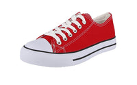 MEN'S SHOES RED FABRIC TENNIS SNEAKERS HM-4818M