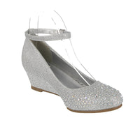 WOMAN'S SHOES SILVER MESH/GLT WEDGE HS-18