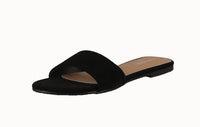 WOMAN'S SHOES BLACK NUB SANDALS IKE-1