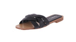 WOMAN'S SHOES BLACK PU SANDALS INFA-1