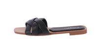 WOMAN'S SHOES BLACK PU SANDALS INFA-1