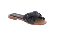 WOMAN'S SHOES BLACK PU SANDALS INFA-1