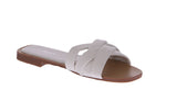 WOMAN'S SHOES WHITE PU SANDALS INFA-1