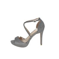 WOMAN'S SHOES PEWTER GLITTER HEELS INGRAM