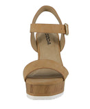 WOMAN'S SHOES CAMEL PU WEDGE ISSUE