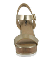 WOMAN'S SHOES LIGHT GOLD PU LEATHER WEDGE ISSUE