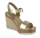 WOMAN'S SHOES LIGHT GOLD PU LEATHER WEDGE ISSUE