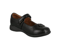 KID'S BLACK PU SCHOOL SHOES JACKIE-904E