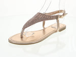 WOMAN'S SHOES ROSE GOLD METALLIC PU LEATHER SANDALS JAMILLA-31