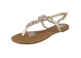 WOMAN'S SHOES GOLD PU LEATHER/GLITTER SANDALS JAMILLA-33