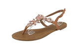 WOMAN'S SHOES TAN PU LEATHER/GLITTER SANDALS JAMILLA-33