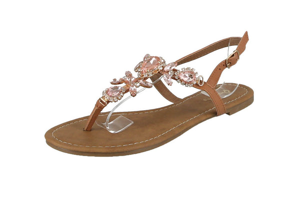 WOMAN'S SHOES TAN PU LEATHER/GLITTER SANDALS JAMILLA-33