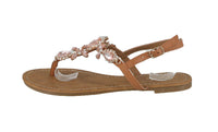 WOMAN'S SHOES TAN PU LEATHER/GLITTER SANDALS JAMILLA-33