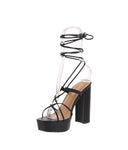 WOMAN'S SHOES BLACK PU HEELS JANE-30