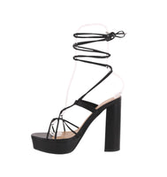 WOMAN'S SHOES BLACK PU HEELS JANE-30