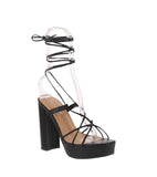 WOMAN'S SHOES BLACK PU HEELS JANE-30