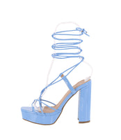 WOMAN'S SHOES BLUE PAT HEELS JANE-30