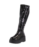 WOMAN'S SHOES BLACK PAT BOOTS JAZZ-8