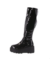 WOMAN'S SHOES BLACK PAT BOOTS JAZZ-8