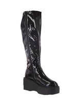 WOMAN'S SHOES BLACK PAT BOOTS JAZZ-8